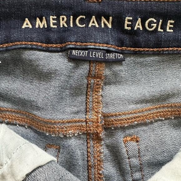 American Eagle Jean Shorts Next Level Stretch Hi Rise Shortie Distressed Size 2 - Picture 2 of 12
